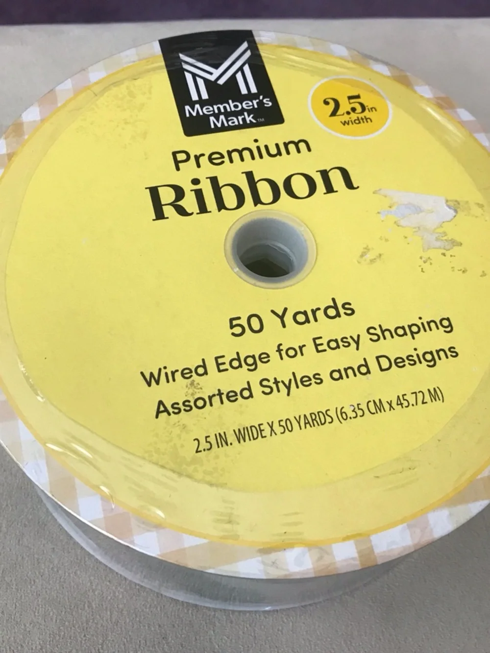 Wired-Edge Tropical Leaf Decorative Ribbon - Green & Cream